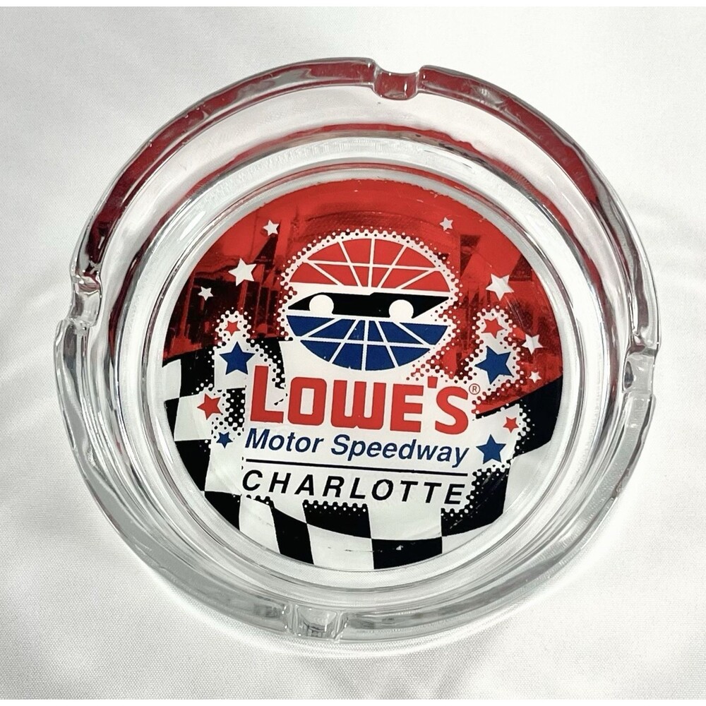 NASCAR Lowe's Motor Speedway Charlotte Collectible Glass Ashtray